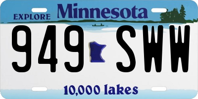MN license plate 949SWW