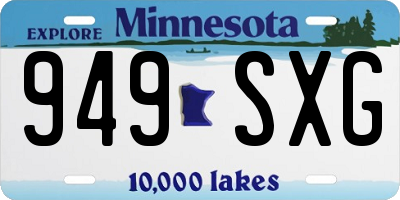MN license plate 949SXG