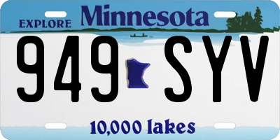 MN license plate 949SYV