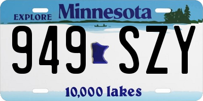 MN license plate 949SZY