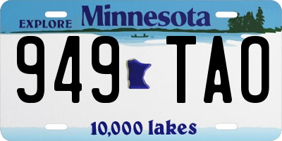 MN license plate 949TAO