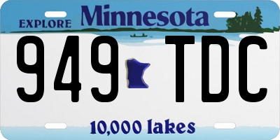 MN license plate 949TDC