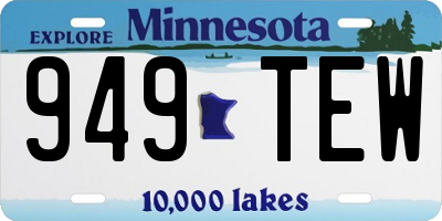 MN license plate 949TEW