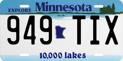 MN license plate 949TIX
