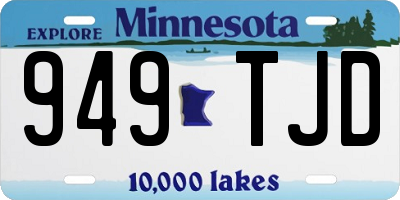 MN license plate 949TJD
