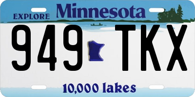 MN license plate 949TKX