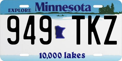 MN license plate 949TKZ