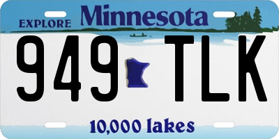 MN license plate 949TLK