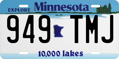 MN license plate 949TMJ