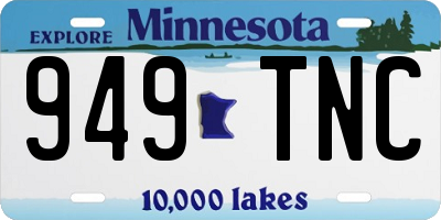 MN license plate 949TNC