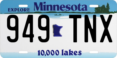 MN license plate 949TNX