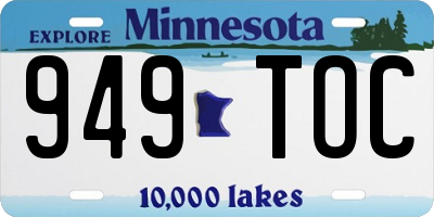 MN license plate 949TOC