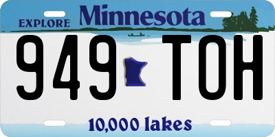 MN license plate 949TOH