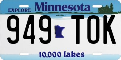 MN license plate 949TOK