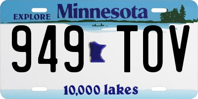 MN license plate 949TOV
