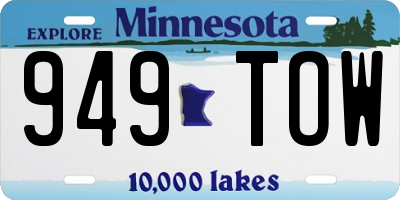 MN license plate 949TOW