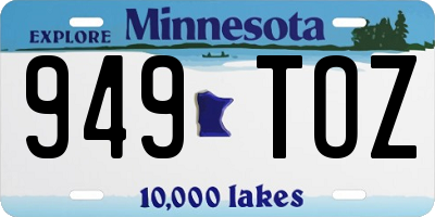 MN license plate 949TOZ