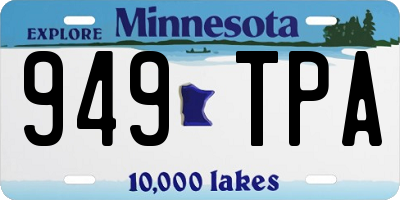 MN license plate 949TPA