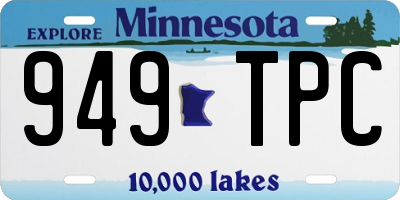 MN license plate 949TPC