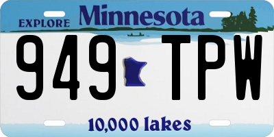 MN license plate 949TPW