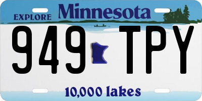 MN license plate 949TPY