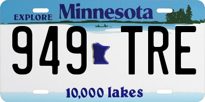 MN license plate 949TRE
