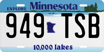 MN license plate 949TSB