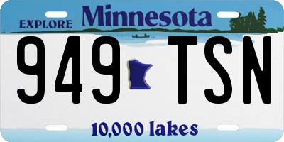MN license plate 949TSN