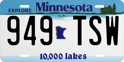MN license plate 949TSW