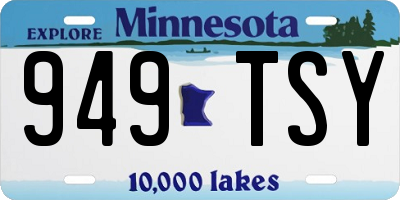MN license plate 949TSY