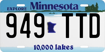 MN license plate 949TTD