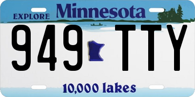 MN license plate 949TTY