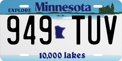MN license plate 949TUV