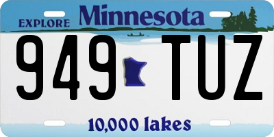 MN license plate 949TUZ