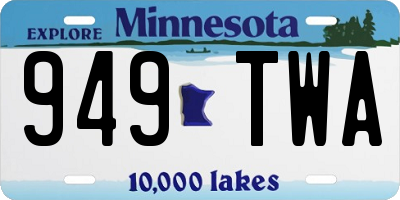 MN license plate 949TWA