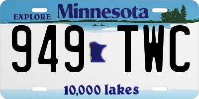 MN license plate 949TWC