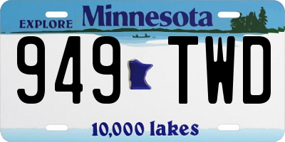 MN license plate 949TWD
