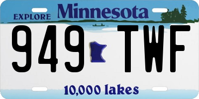 MN license plate 949TWF