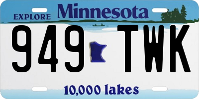 MN license plate 949TWK