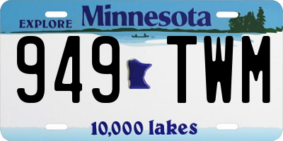MN license plate 949TWM