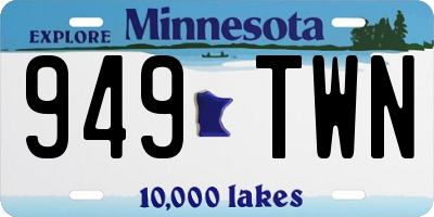 MN license plate 949TWN