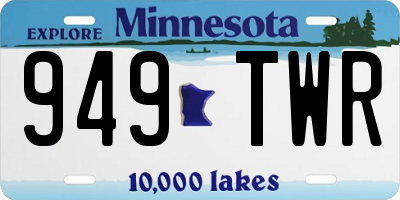 MN license plate 949TWR