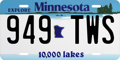 MN license plate 949TWS