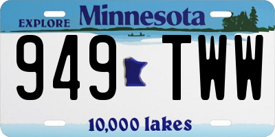 MN license plate 949TWW