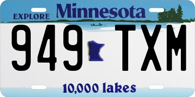 MN license plate 949TXM