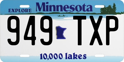 MN license plate 949TXP