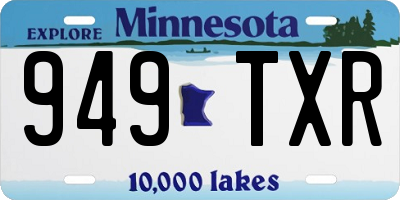 MN license plate 949TXR