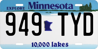 MN license plate 949TYD