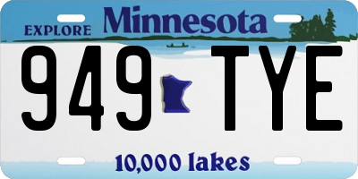 MN license plate 949TYE