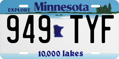 MN license plate 949TYF